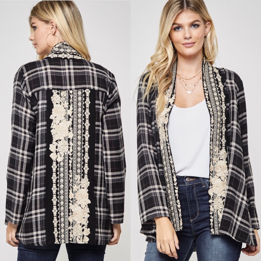 Cute plaid kimono/shrug